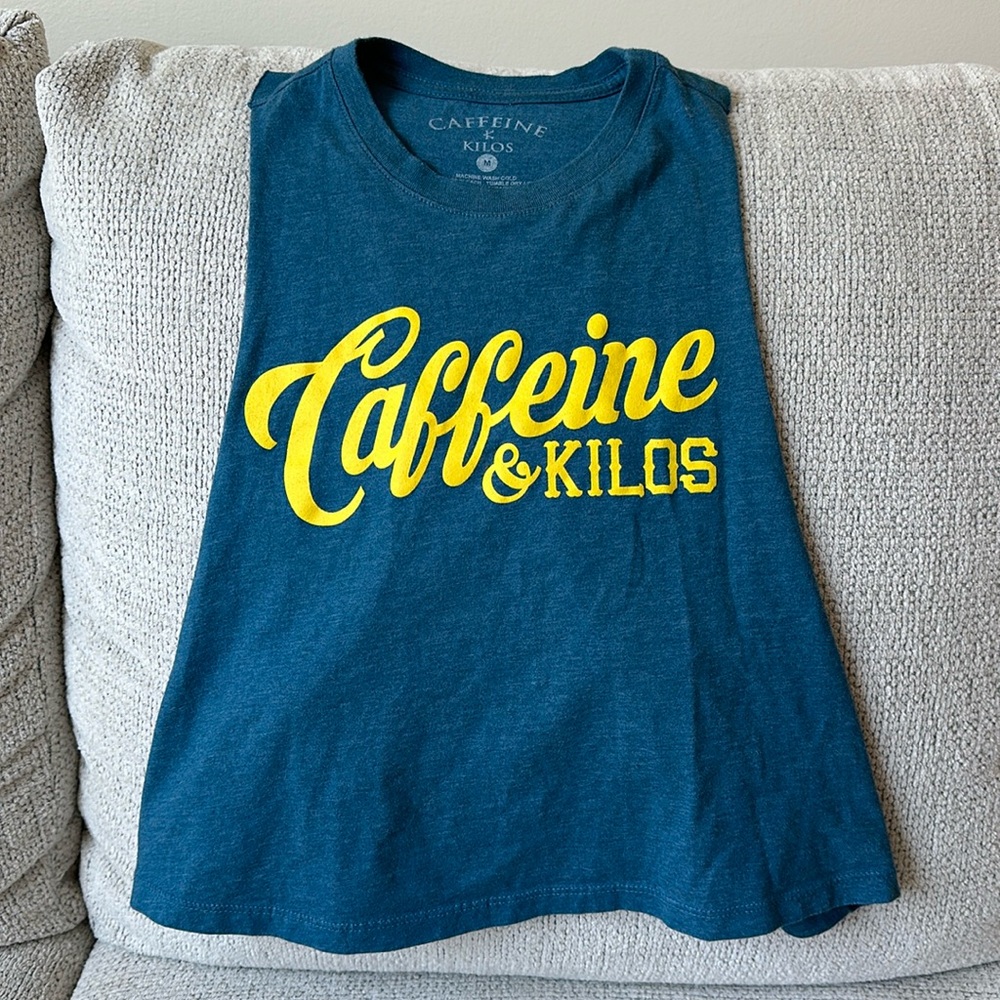 Caffeine and Kilos - crop racerback tank top - medium